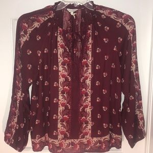 SALE! NWT Lucky Brand sz S red floral blouse